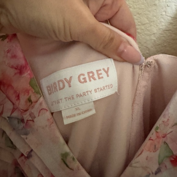 Birdy Grey Laurie Chiffon Bridesmaid Dress Sz XL Pink Falling Petals NEW Plus Sz - Picture 7 of 10